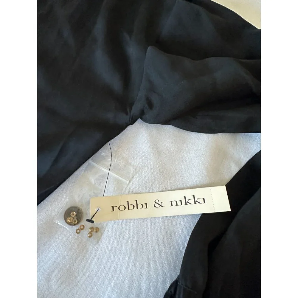 Robbi & Nikki Dress Black With Gold Sequin at the bottom Lined New $365